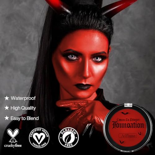 DELANCI Red Halloween Goth Clown Face Paint