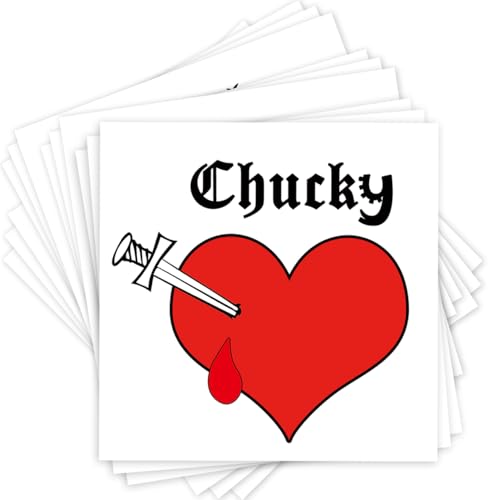 LEOARS Halloween Bloody Heart Temporary Tattoo Sticker 12-Sheet Set