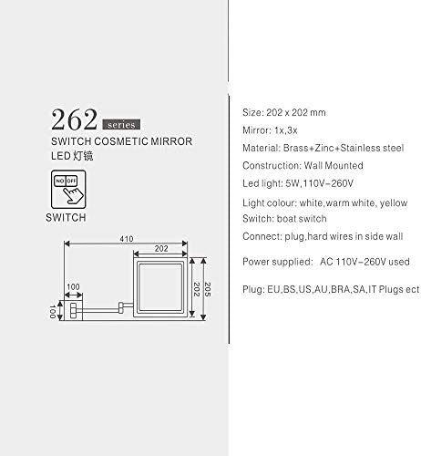 DEIHGE 8 Inch LED Vanity Mirror with 3X Magnification 1