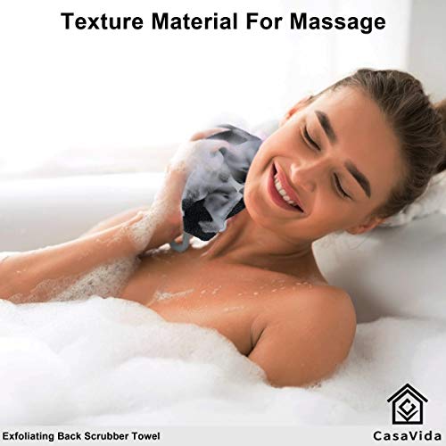 CASAVIDA 2 Pack Back Scrubber Towel for Shower Exfoliation
