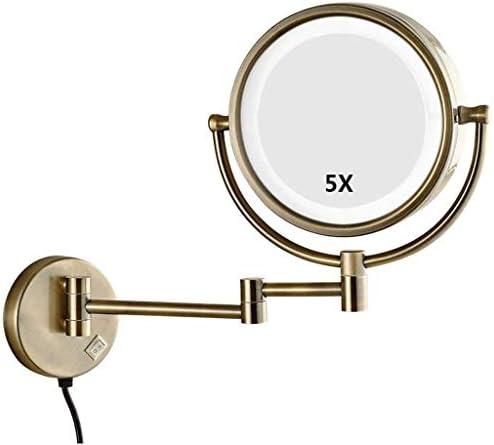 DEIHGE 5X Magnification LED Makeup Mirror Wall Mounted
