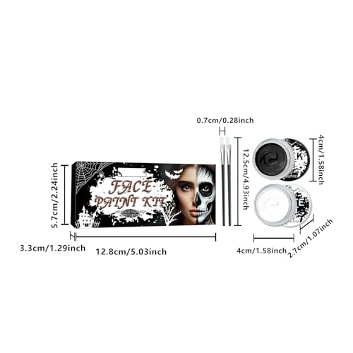 Black and White Halloween Face and Body Paint Set