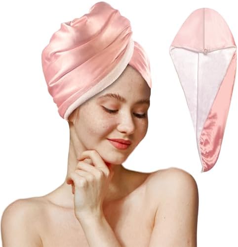 Bsofter Satin Microfiber Hair Towel Wrap for Women
