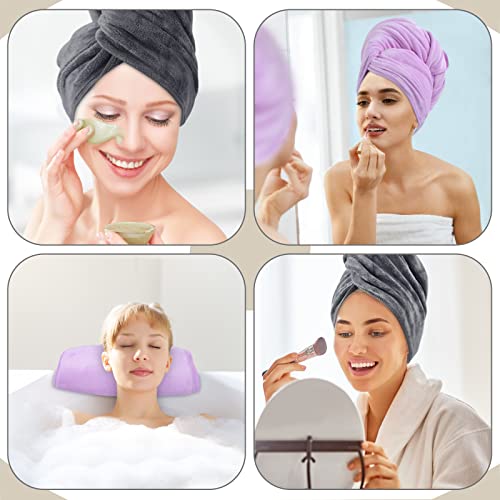 SUNLAND Microfiber Hair Towel with Elastic Band - 40x20 Inches
