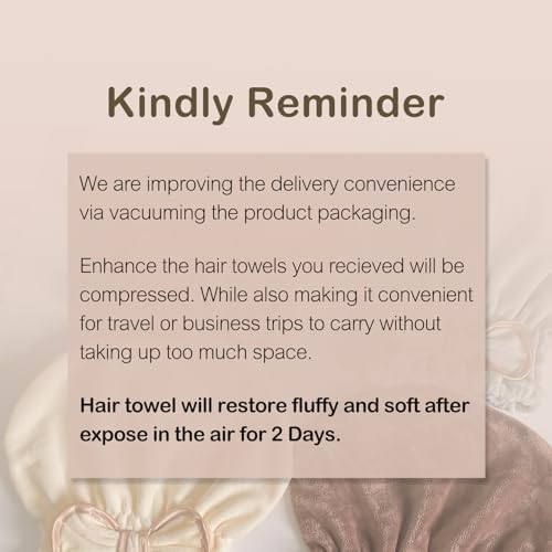 Jseng Microfiber Hair Towel Caps with Bowtie 3 Packs for Women