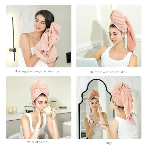 Laojbaba Microfiber Hair Towel 24X48inch Blue