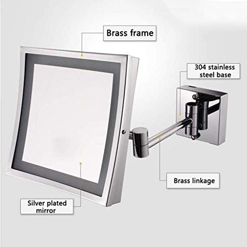 DEIHGE Makeup Mirror 3X Magnification Wall Mounted LED Lighted Vanity Mirror