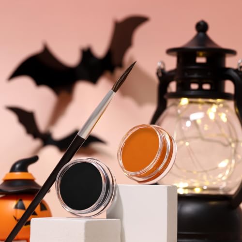 BOBISUKA Pumpkin Face Paint Halloween Makeup Kit for Kids Adults