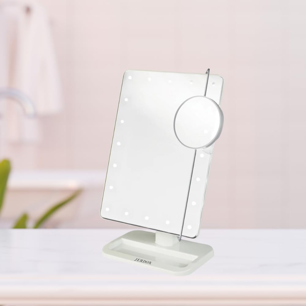 Jerdon 8x11 Lighted Vanity Mirror with 10X Magnification