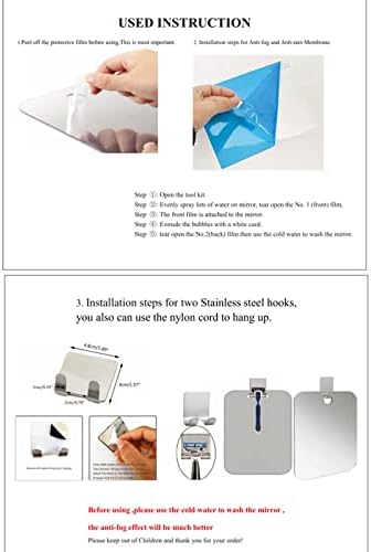 Yosoo Square Anti-Fog Shaving Mirror with Stand