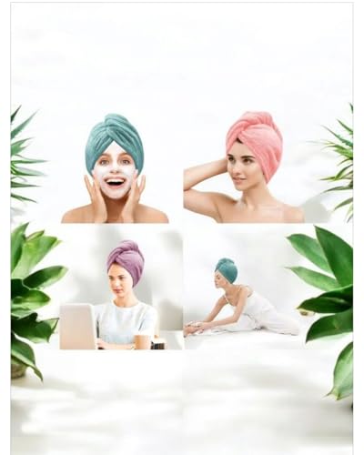 3-Pack Microfiber Hair Towel Wrap Quick Dry Turban