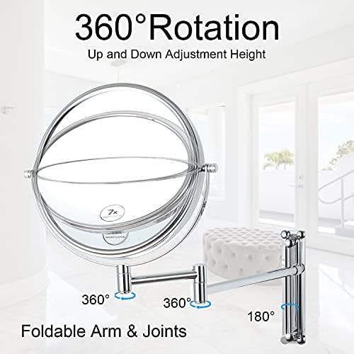 GRASKY 10x Magnifying Wall Mirror with Lights