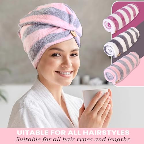 3 Pack Microfiber Hair Towel Wrap for Women 1
