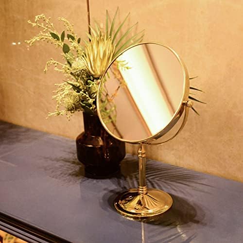 DOWRY 10X Magnification Makeup Mirror with Gold Finish 1