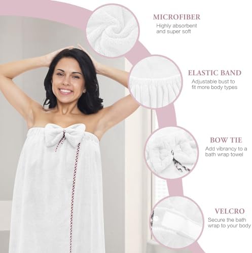 KOIKEY Adjustable Soft Microfiber Bath Towel Wrap for Women