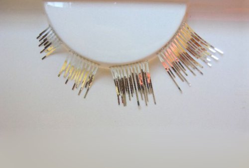 Elegant Lashes C741 Silver Metallic False Eyelashes Halloween Costume