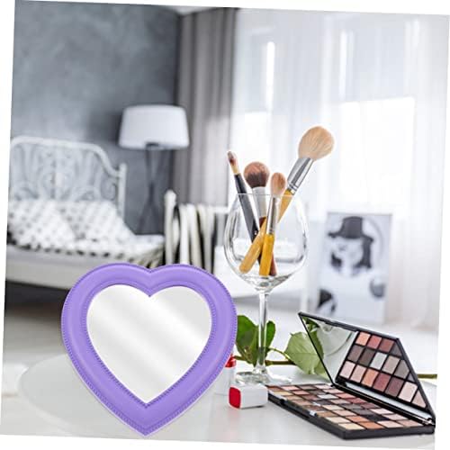 2pcs Heart-Shaped Makeup Mirrors Wall-Mounted Desktop Use