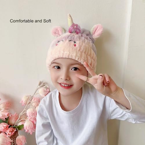 NAWPHEKI Unicorn Hair Drying Towel Cap 2Pcs