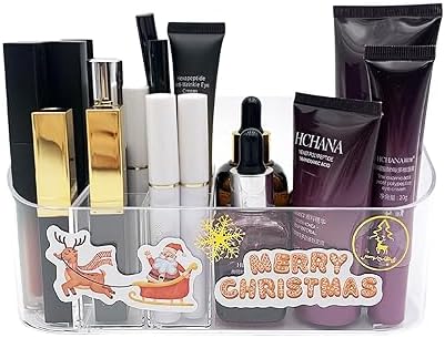 SUNFICON Cosmetic Display Case with Christmas Stickers 1