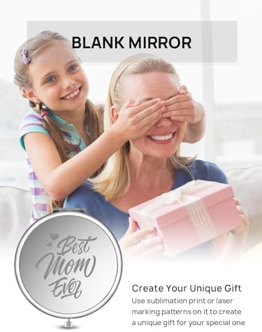 Compact Double-Sided Mirror for Purse with 1X2X Magnification