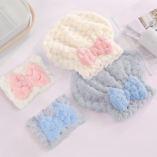 Arqumi Microfiber Hair Drying Towels - 2 Pack White and Gray