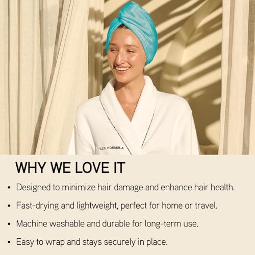 ILES FORMULA Hair Turban Towel - Fast Absorbing Secure Wrap