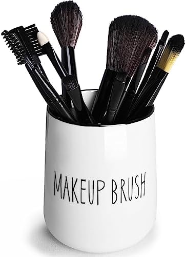 LEETOYI Ceramic Makeup Brush Holder White