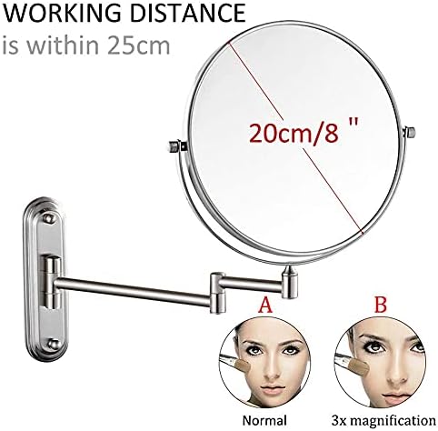 DEIHGE 360 Swivel Brass Double Sided Makeup Mirror