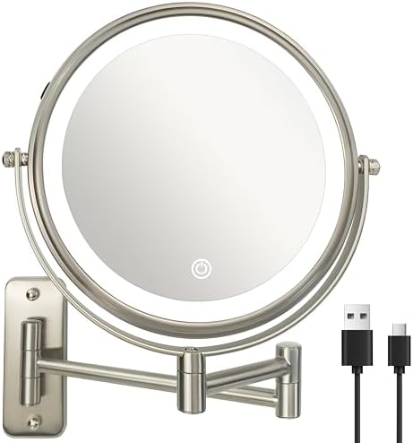 JANEEVA 8 Wall Mounted Lighted Makeup Mirror