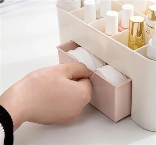 Pink Stackable Cosmetic Storage Organizer with Drawer
