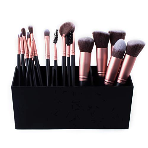 Super Z Outlet 3 Slot Makeup Display Case Black Gold