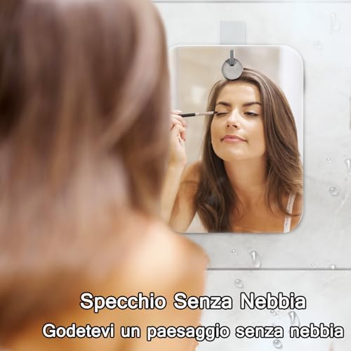 Fog Free Shower Mirror with Sticky Hook 1