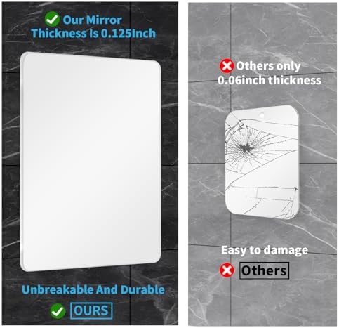 Fogless Shower Mirror with 2 Hooks Large 102x78in
