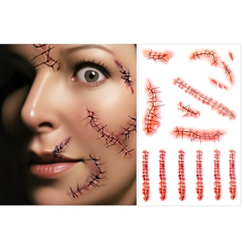 Horror Realistic Fake Blood Wound Stickers 5pcs
