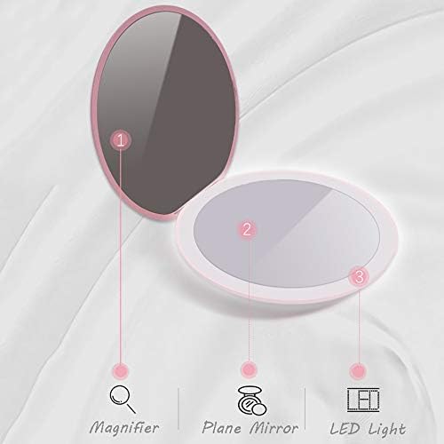 LED Makeup Mirror USB Charging Portable Double 2X Magnifier