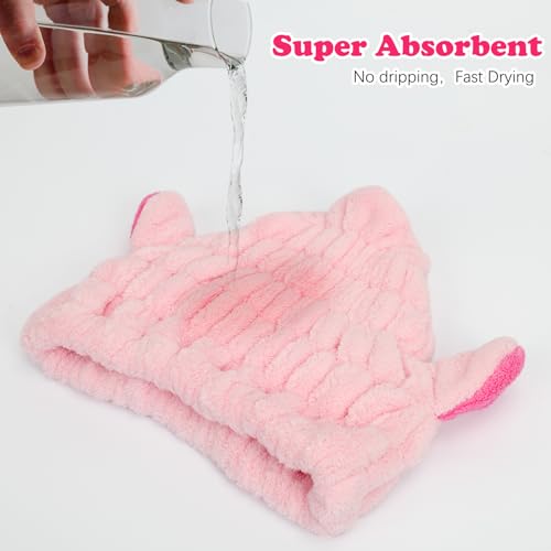 Unaone 2 PCS Microfiber Hair Drying Towel for Kids Girls