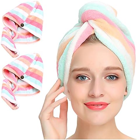 AuroTrends Microfiber Hair Towel 2Pack - Rainbow Set