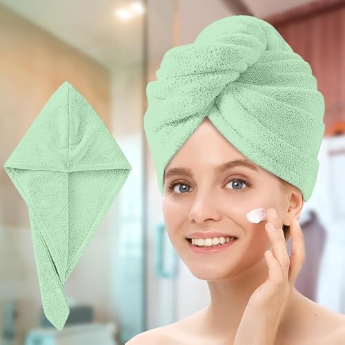CB HOME Microfiber Hair Drying Turban Towels Pack of 3 1