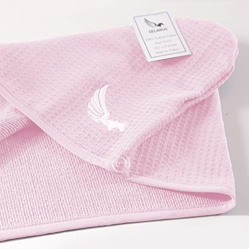 100 Turkish Cotton Hair Wrap for Women 2 Pack PinkBlue