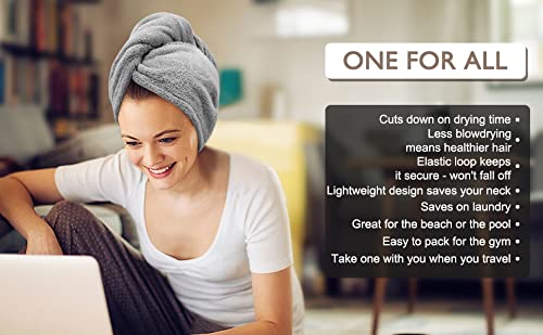 BEoffer Microfiber Hair Towel 3 Pack for Women Men Kids