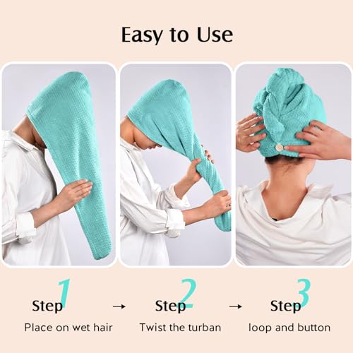 YFONG 2 Pack Microfiber Hair Towel Wrap for Women 1