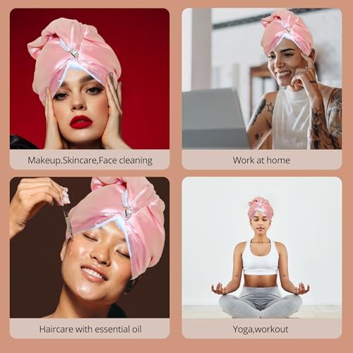 Bsofter Satin Microfiber Hair Towel Wrap for Women