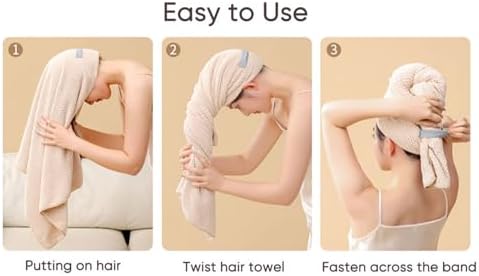 Wuwahold Microfiber Hair Towels Set 2 Pack