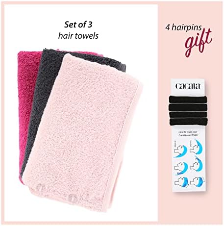 CACALA Terry Cloth Shower Cap for Women 3pcs Set