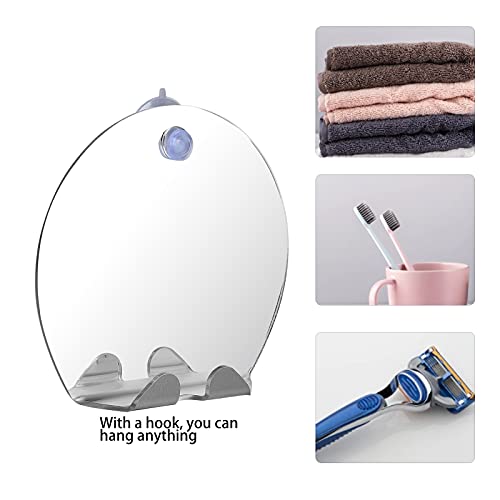 Fogless Round Shower Mirror with Suction Hook