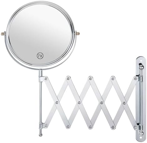 WELLLINK Extendable Makeup Mirror with 1X 7X Magnification