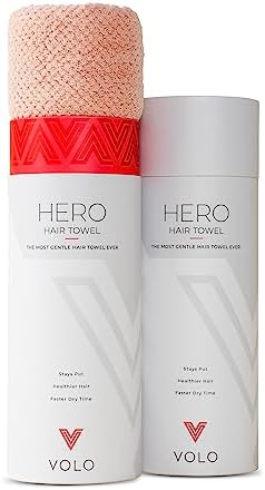 VOLO Hero Cloud Pink Hair Towel with Snug Strap