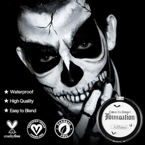Goth White Face Paint Foundation for Halloween Costumes