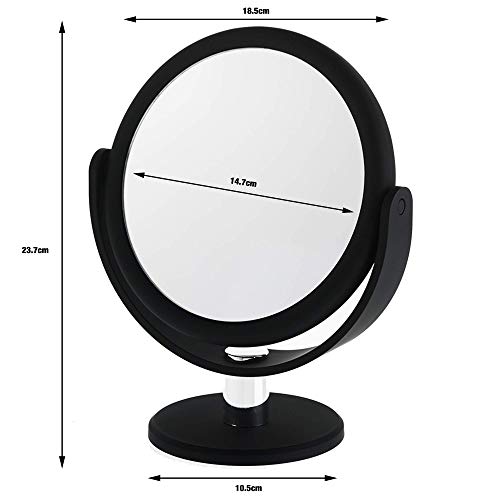 Danielle Creations Soft Touch Black Round Vanity Mirror 10X Magnification