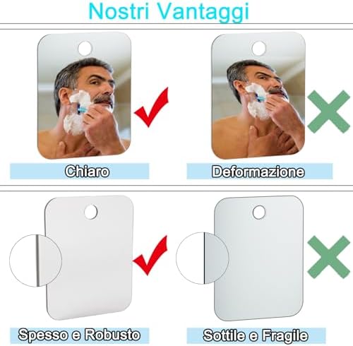Fog Free Shower Mirror with Sticky Hook 1